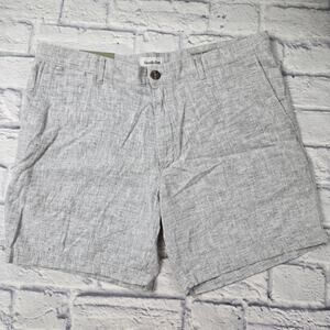 NWT Goodfellow Men's Linen Blend Shorts Gray Flat Front Every Wear Preppy sz 36